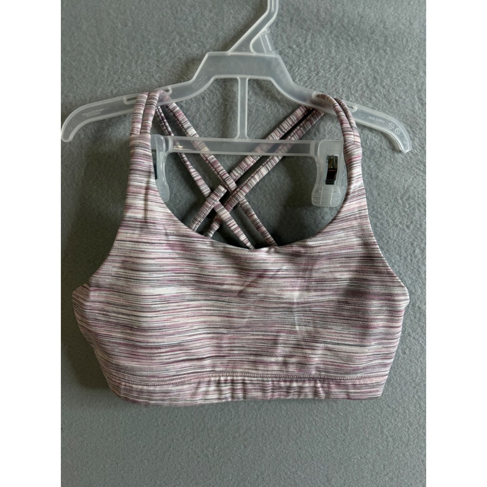 Athleta Girl Sports Bra‎ Girls Large Crisscross Straps Activewear Top Striped